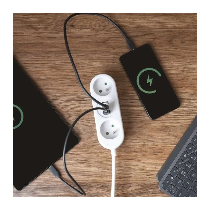 Πολύπριζο 2Z + 2x USB-A + USB-C 1,4 m