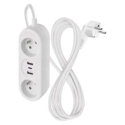 Πολύπριζο 2Z + 2x USB-A + USB-C 1,4 m