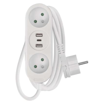 Πολύπριζο 2Z + 2x USB-A + USB-C 1,4 m