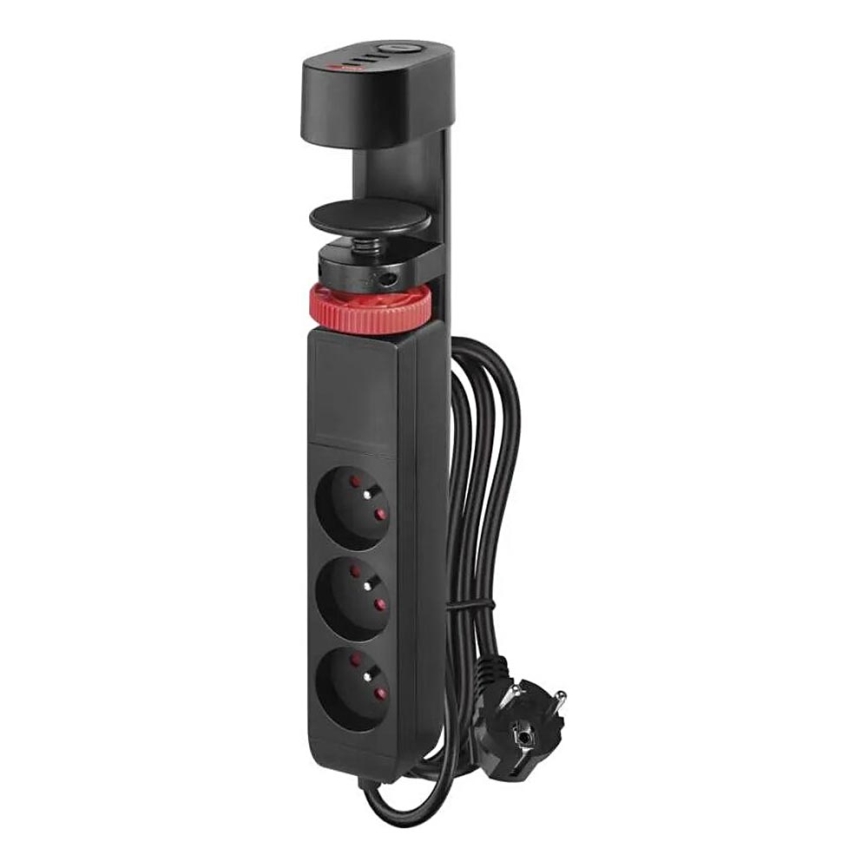 Πολύπριζο 3Z + 3xUSB 1,5m μαύρο