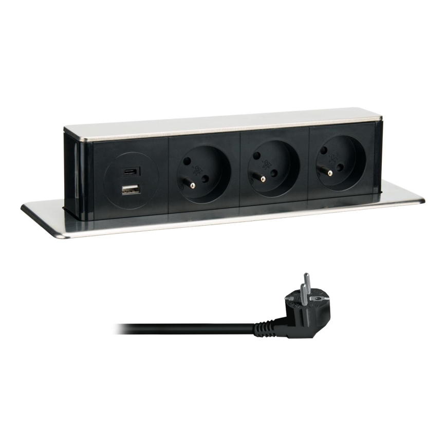 Πολύπριζο γραφείου 3x230V + USB-A + USB-C