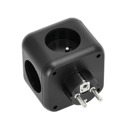 Πολύπριζο με διακόπτη LINEA 3x230V + 4xUSB A/C μαύρο