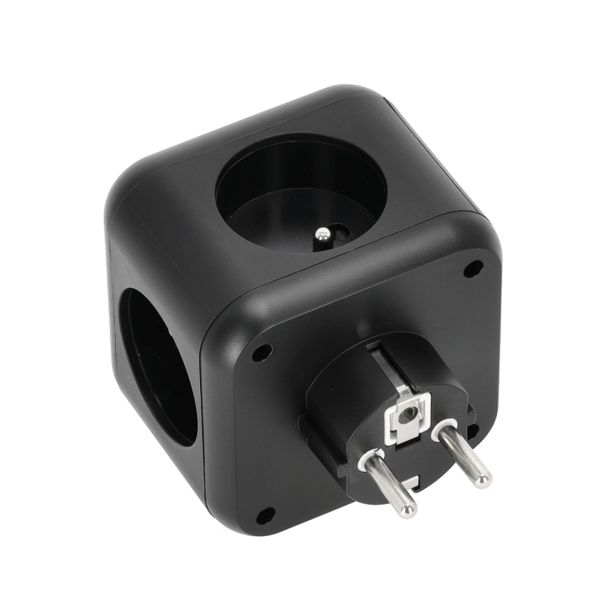 Πολύπριζο με διακόπτη LINEA 3x230V + 4xUSB A/C μαύρο