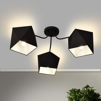 Πολύφωτο ADAMANT 3xE27/15W/230V μαύρο