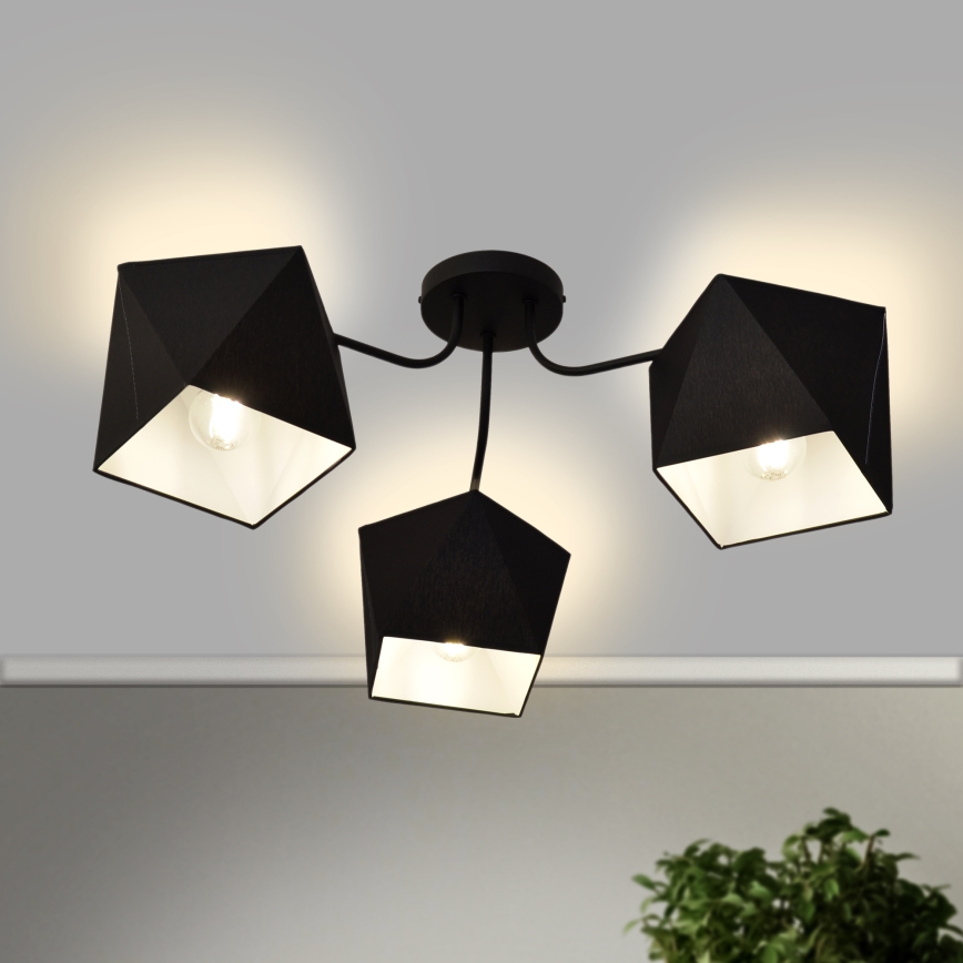 Πολύφωτο ADAMANT 3xE27/15W/230V μαύρο