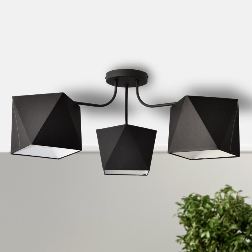 Πολύφωτο ADAMANT 3xE27/15W/230V μαύρο