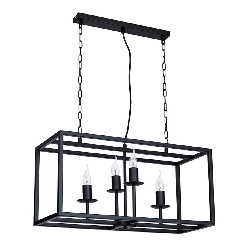 Πολύφωτο CARDIFF 4xE14/60W/230V μαύρο