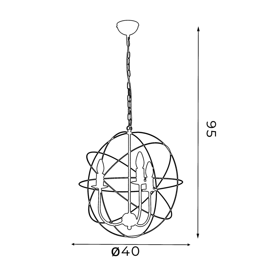Πολύφωτο GLOBE 3 3xE14/60W μαύρο