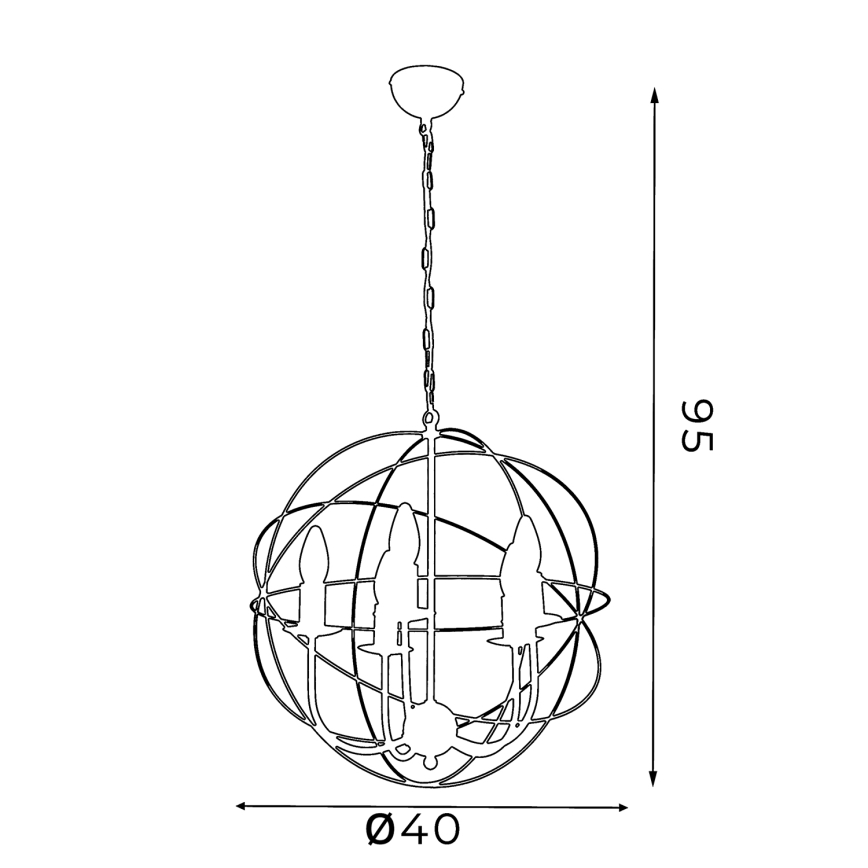 Πολύφωτο GLOBE 5 5xE14/60W μαύρο
