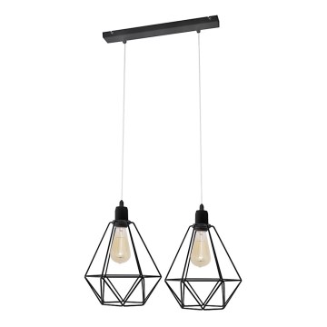 Πολύφωτο KARO 2xE27/15W/230V μαύρο
