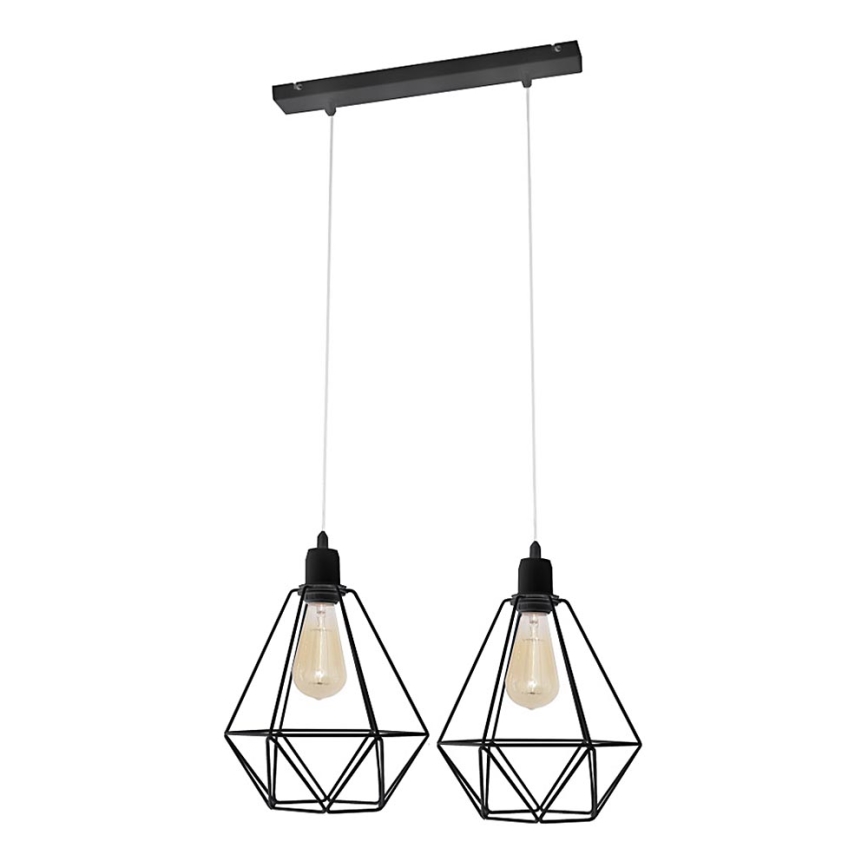 Πολύφωτο KARO 2xE27/15W/230V μαύρο