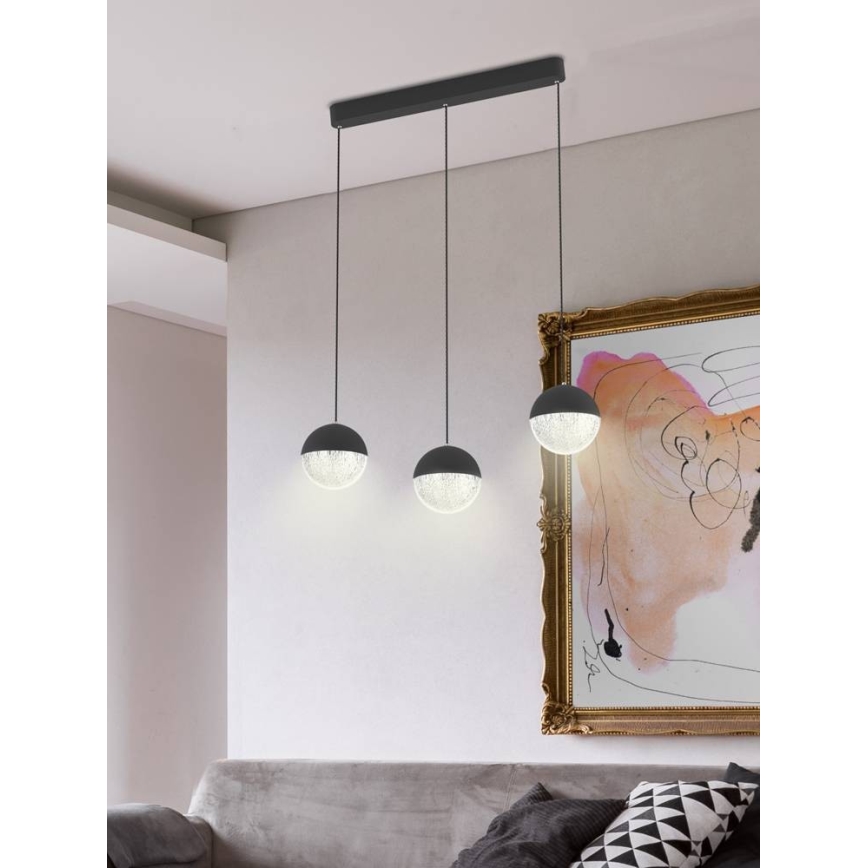 Πολύφωτο LED FURNI 3xLED/5W/230V μαύρο