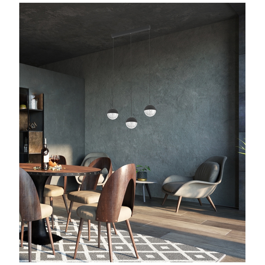 Πολύφωτο LED FURNI 3xLED/5W/230V μαύρο