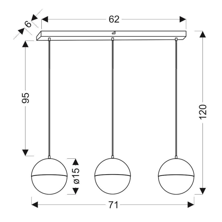 Πολύφωτο LED FURNI 3xLED/5W/230V μαύρο