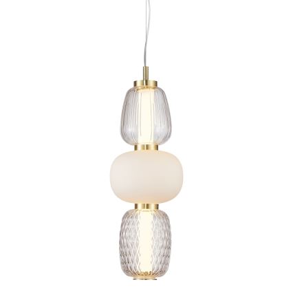 Πολύφωτο LED με συρματόσχοινο CARO LED/28W/230V χρυσαφί