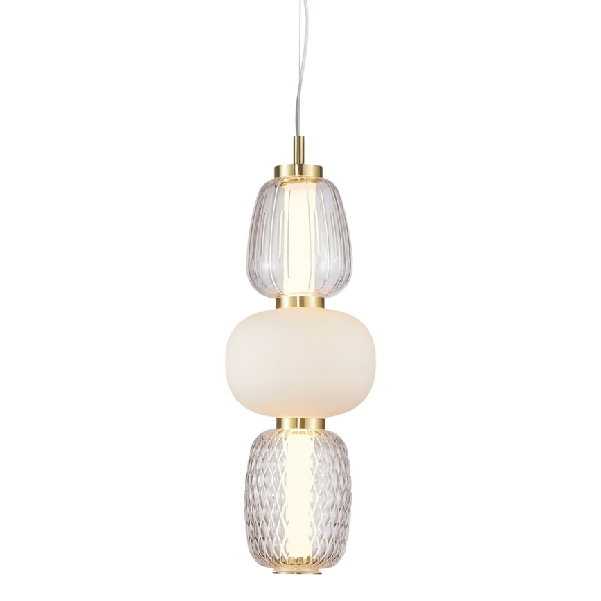 Πολύφωτο LED με συρματόσχοινο CARO LED/28W/230V χρυσαφί