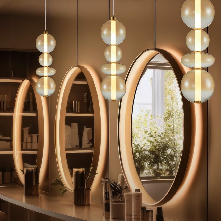 Πολύφωτο LED με συρματόσχοινο DAPHNE LED/36W/230V χρυσαφί
