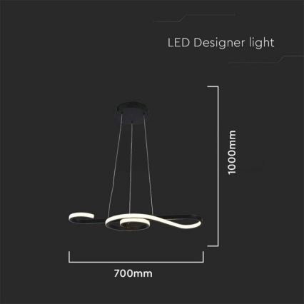 Πολύφωτο LED με συρματόσχοινο LED/18W/230V 3000K μαύρο