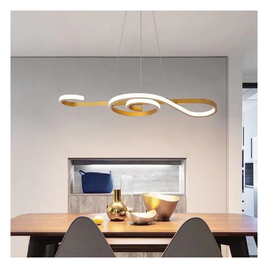 Πολύφωτο LED με συρματόσχοινο LED/18W/230V 3000K χρυσαφί