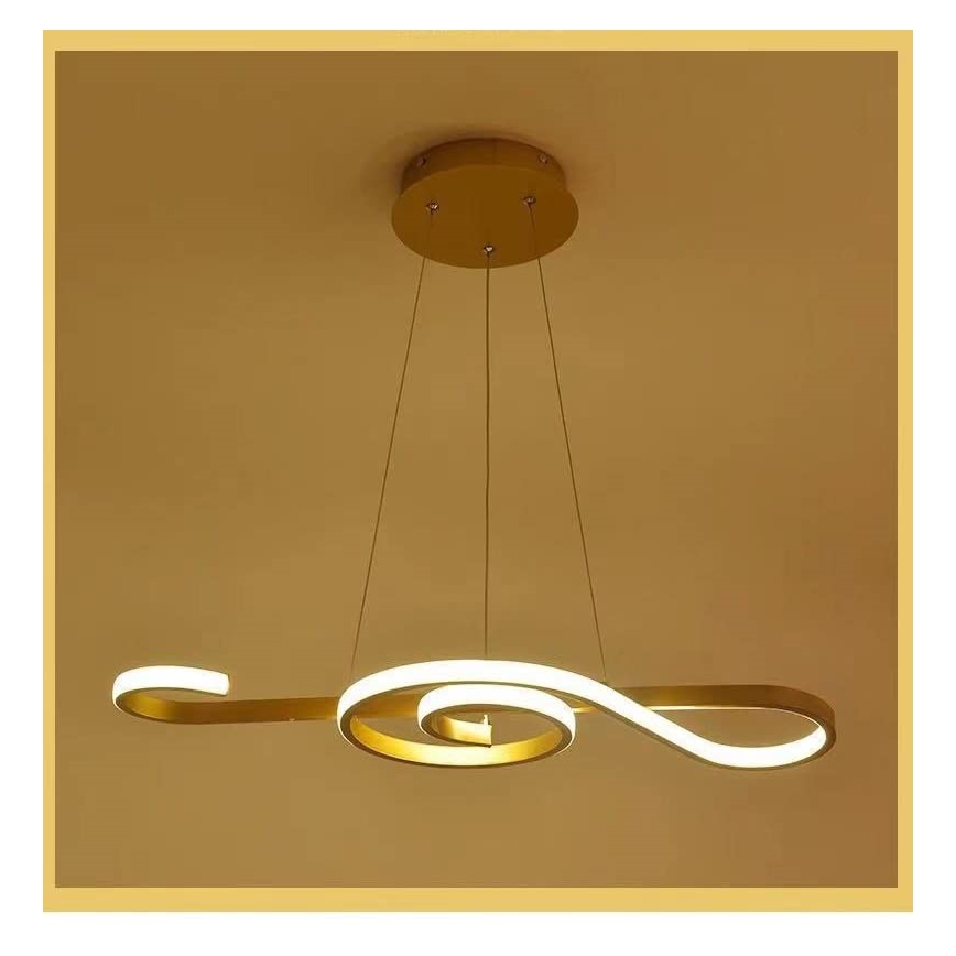 Πολύφωτο LED με συρματόσχοινο LED/18W/230V 3000K χρυσαφί
