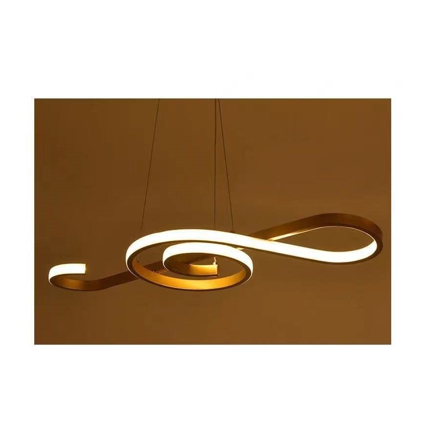 Πολύφωτο LED με συρματόσχοινο LED/18W/230V 3000K χρυσαφί