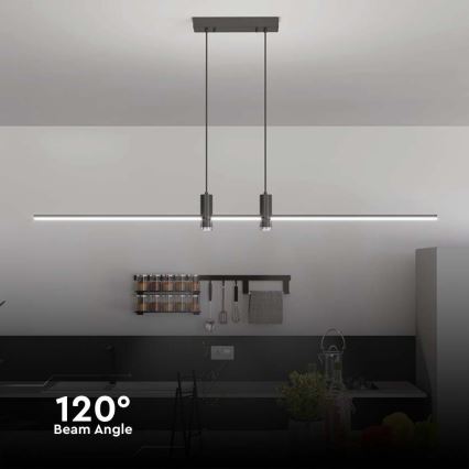 Πολύφωτο LED με συρματόσχοινο LED/19W/230V 3000K μαύρο