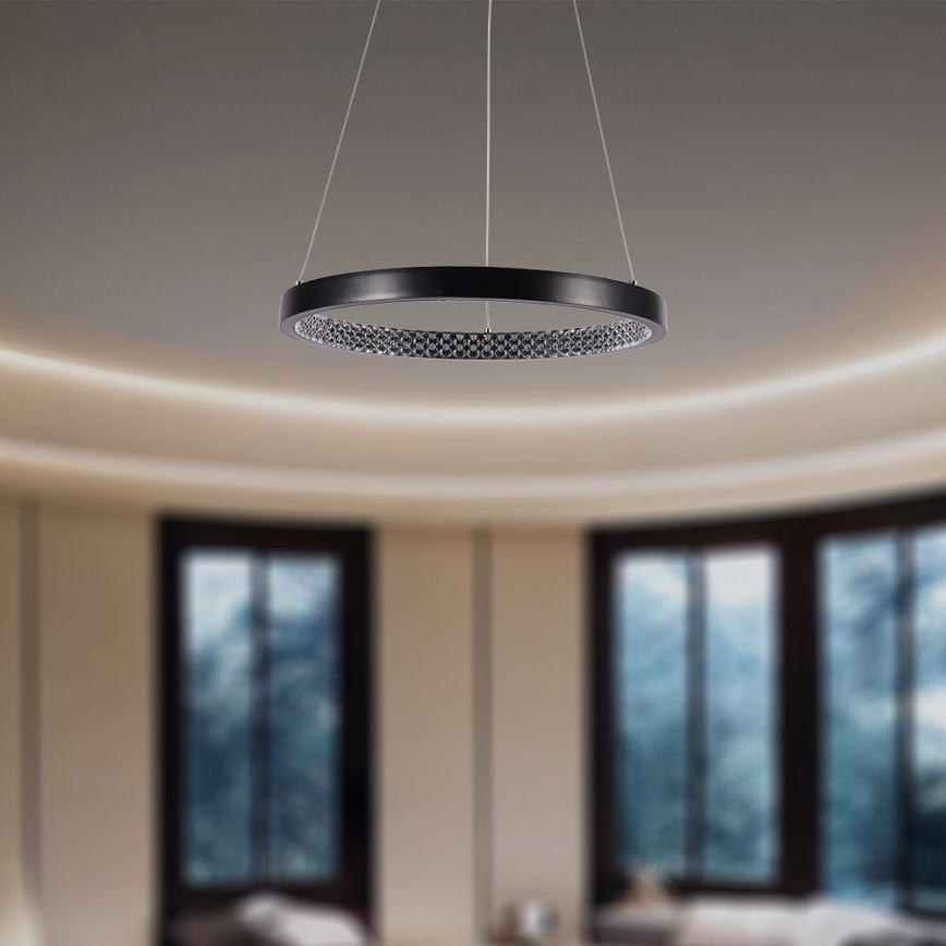 Πολύφωτο LED με συρματόσχοινο LED/19W/230V 3000K μαύρο