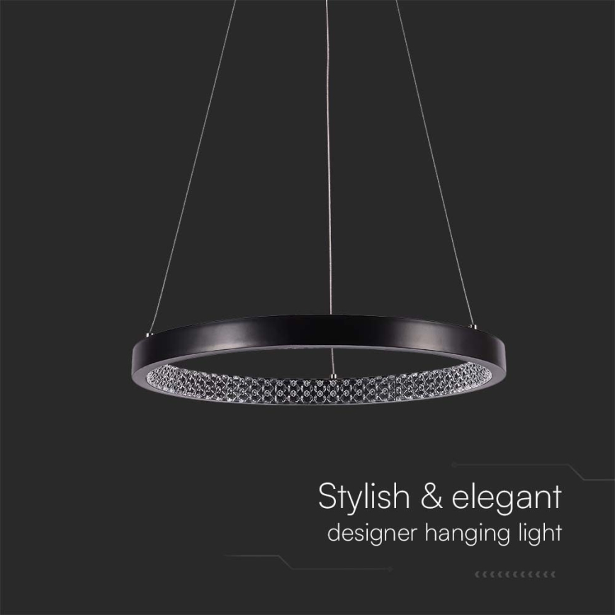 Πολύφωτο LED με συρματόσχοινο LED/19W/230V 3000K μαύρο