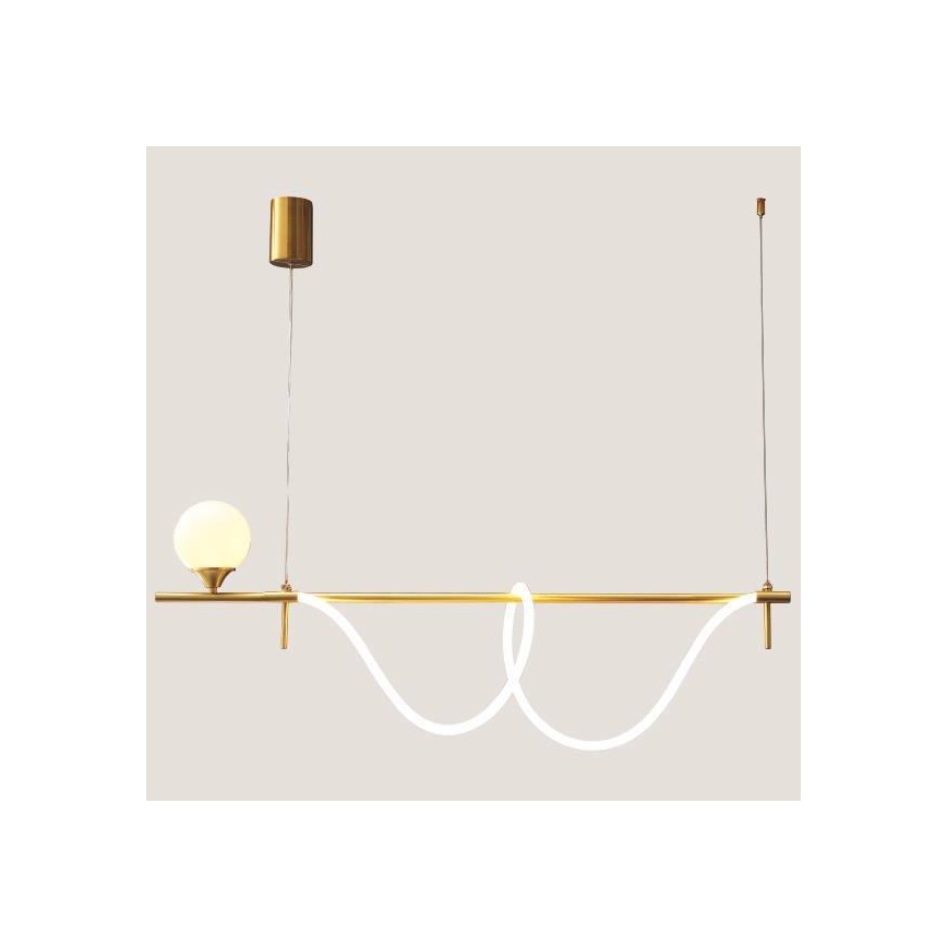 Πολύφωτο LED με συρματόσχοινο LED/20W/230V + 1xG9/10W/230V 3000K χρυσαφί