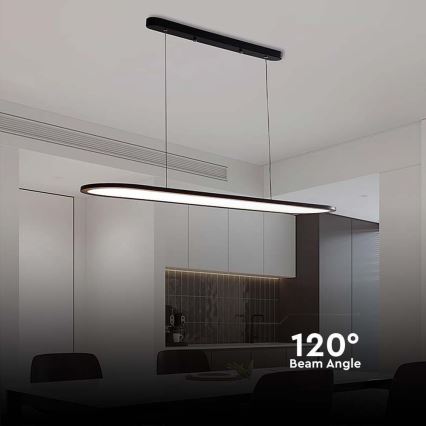 Πολύφωτο LED με συρματόσχοινο LED/24W/230V 3000K μαύρο