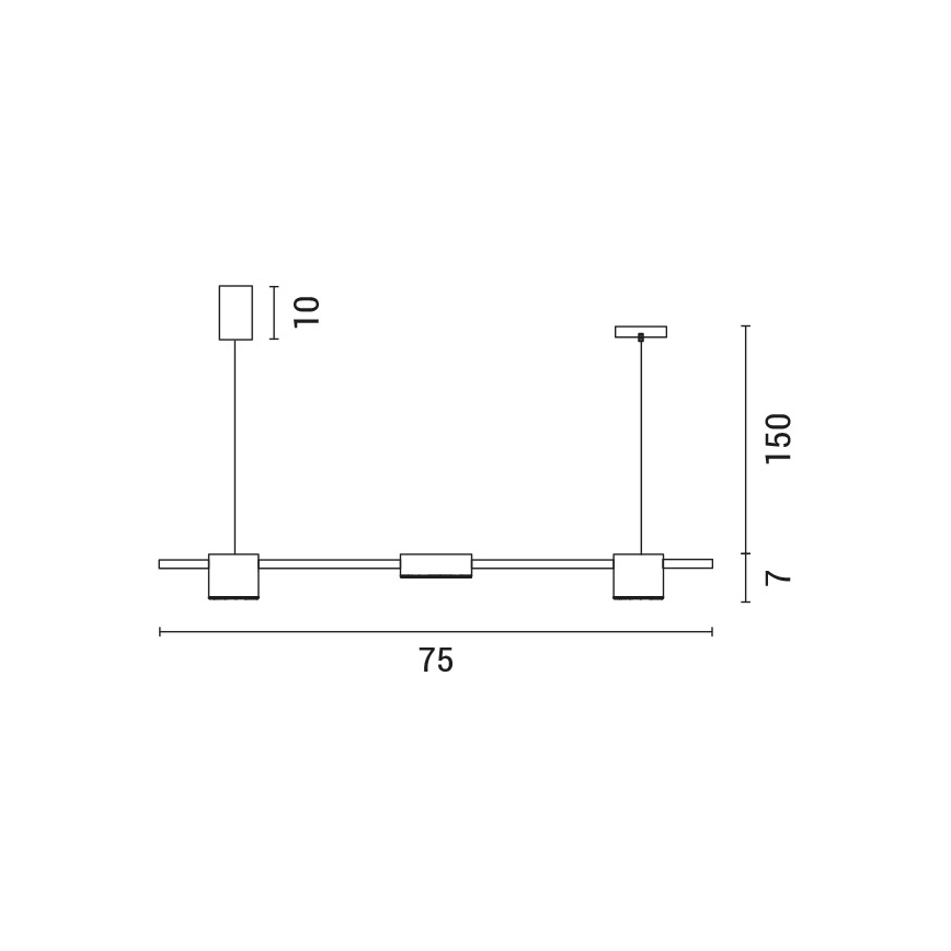 Πολύφωτο LED με συρματόσχοινο LED/24W/230V 3000K χρυσαφί