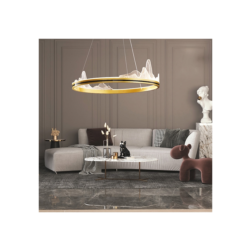 Πολύφωτο LED με συρματόσχοινο LED/35W/230V 3000K χρυσαφί