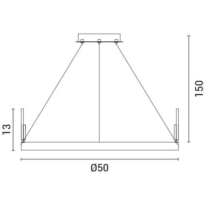 Πολύφωτο LED με συρματόσχοινο LED/35W/230V 3000K χρυσαφί