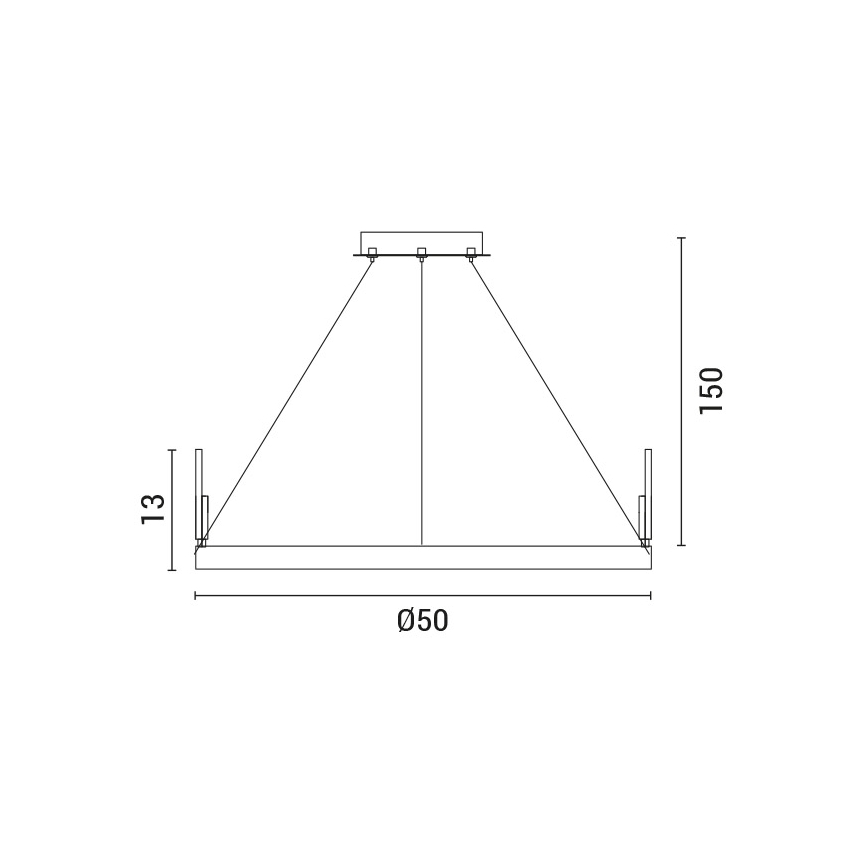 Πολύφωτο LED με συρματόσχοινο LED/35W/230V 3000K χρυσαφί