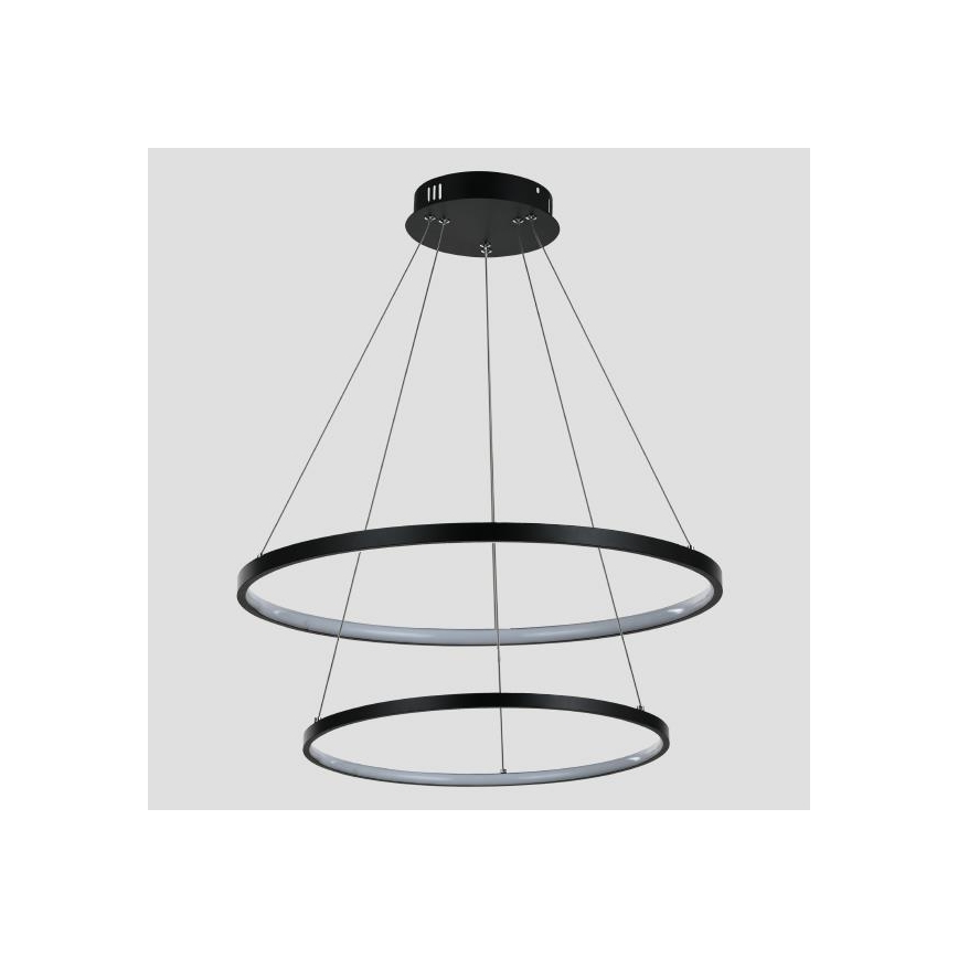 Πολύφωτο LED με συρματόσχοινο LED/37W/230V 3000K μαύρο