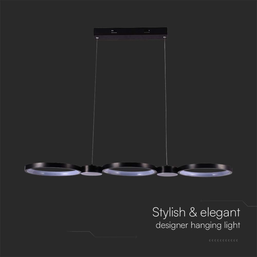 Πολύφωτο LED με συρματόσχοινο LED/38W/230V 4000K μαύρο
