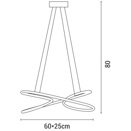 Πολύφωτο LED με συρματόσχοινο LED/40W/230V 4000K μαύρο