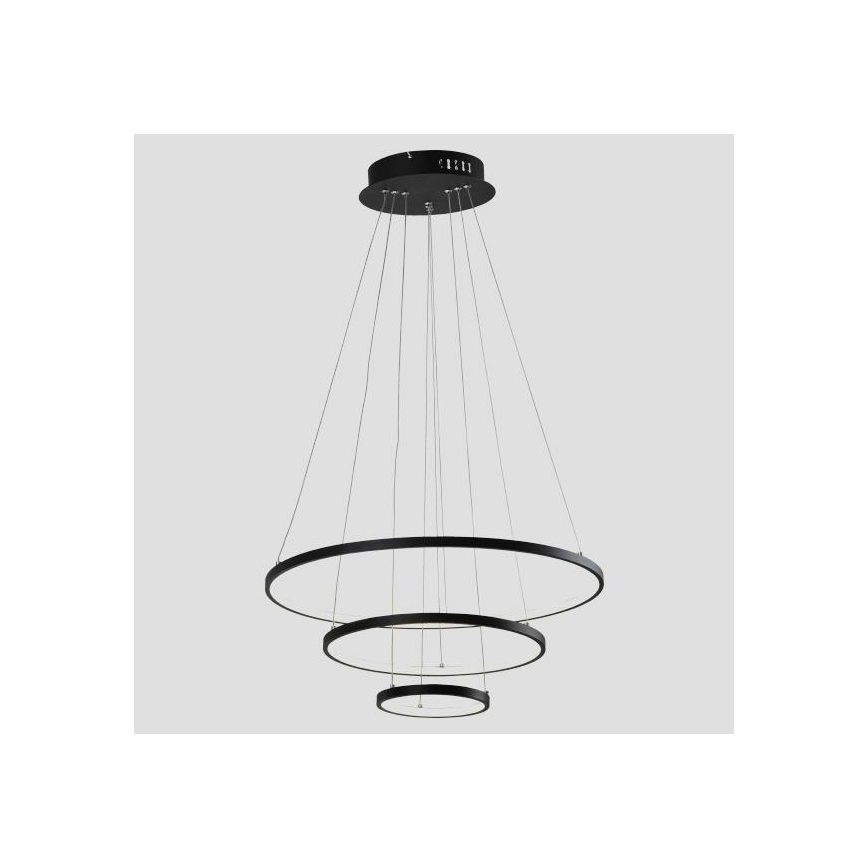Πολύφωτο LED με συρματόσχοινο LED/42W/230V 3000K μαύρο