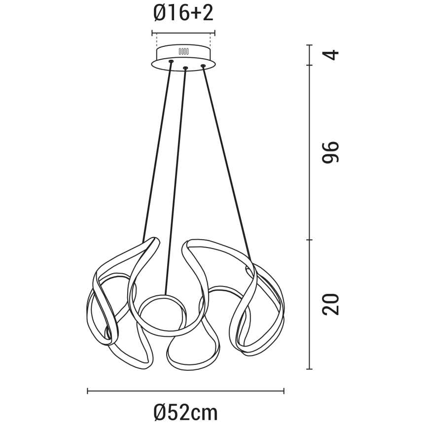 Πολύφωτο LED με συρματόσχοινο LED/60W/230V 3000K μαύρο