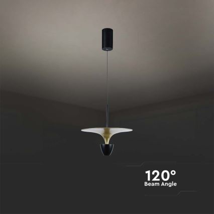 Πολύφωτο LED με συρματόσχοινο LED/9W/230V 3000K μαύρο/χρυσαφί