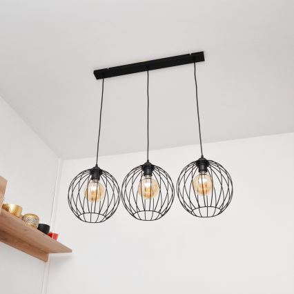 Πολύφωτο LED με συρματόσχοινο MERCURE 3xE27/15W/230V