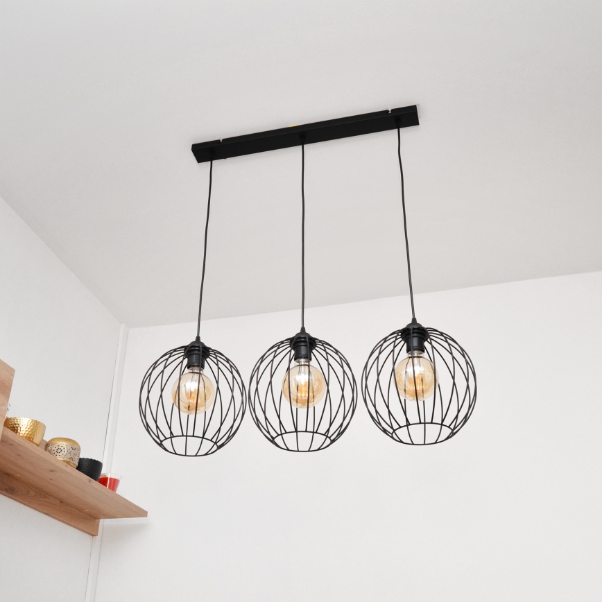 Πολύφωτο LED με συρματόσχοινο MERCURE 3xE27/15W/230V