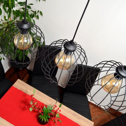 Πολύφωτο LED με συρματόσχοινο MERCURE 3xE27/15W/230V
