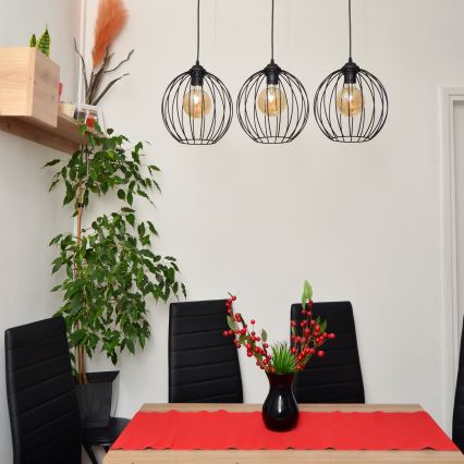 Πολύφωτο LED με συρματόσχοινο MERCURE 3xE27/15W/230V