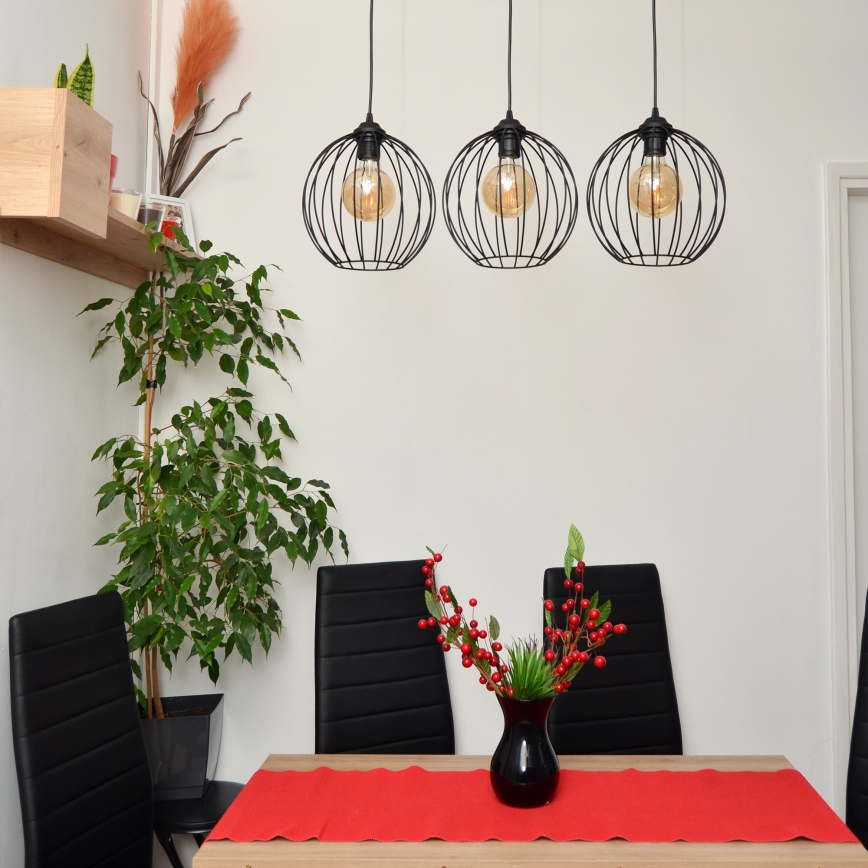 Πολύφωτο LED με συρματόσχοινο MERCURE 3xE27/15W/230V