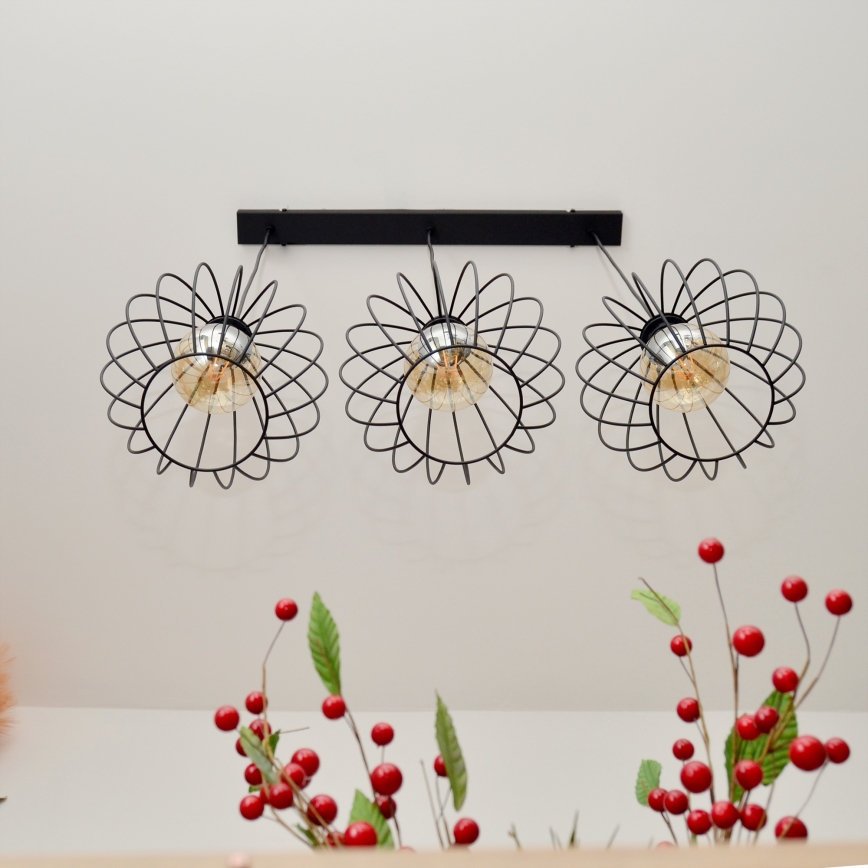 Πολύφωτο LED με συρματόσχοινο MERCURE 3xE27/15W/230V