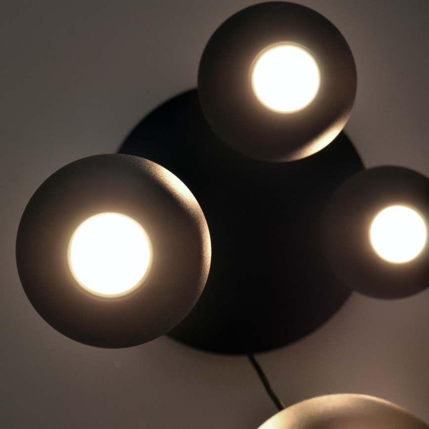 Πολύφωτο LED με συρματόσχοινο MIDWAY 4xGU10/4,8W/230V μαύρο