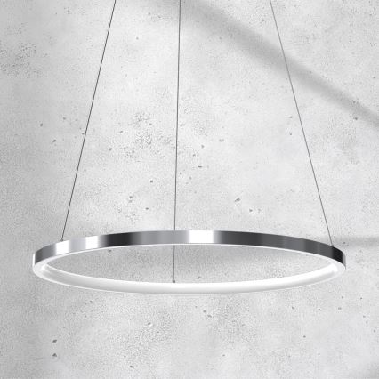 Πολύφωτο LED με συρματόσχοινο ROTONDA LED/27W/230V γυαλιστερό χρώμιο