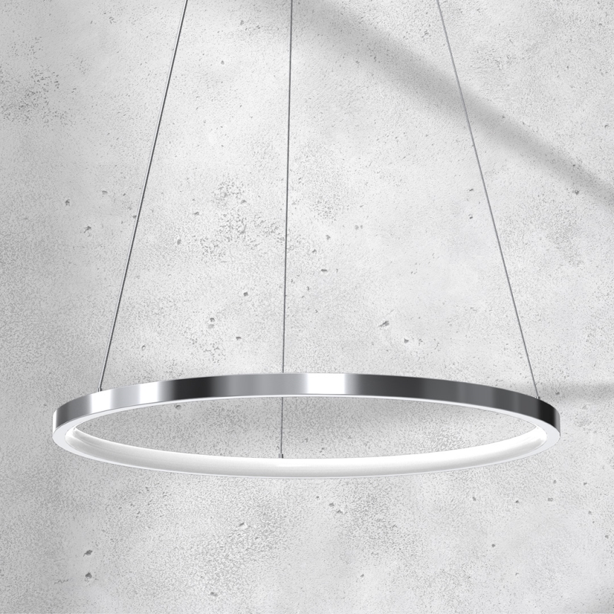 Πολύφωτο LED με συρματόσχοινο ROTONDA LED/27W/230V γυαλιστερό χρώμιο