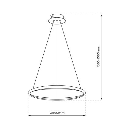 Πολύφωτο LED με συρματόσχοινο ROTONDA LED/27W/230V γυαλιστερό χρώμιο